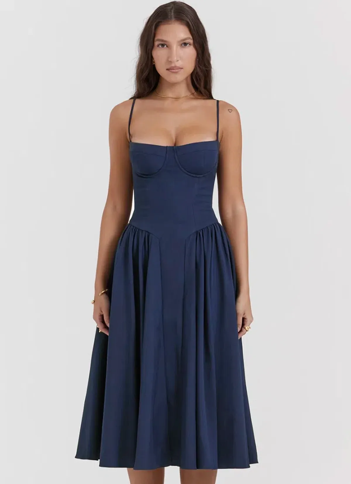 House of CB Samaria French Navy Corset Sundress Size S Regular Cup - Image 1