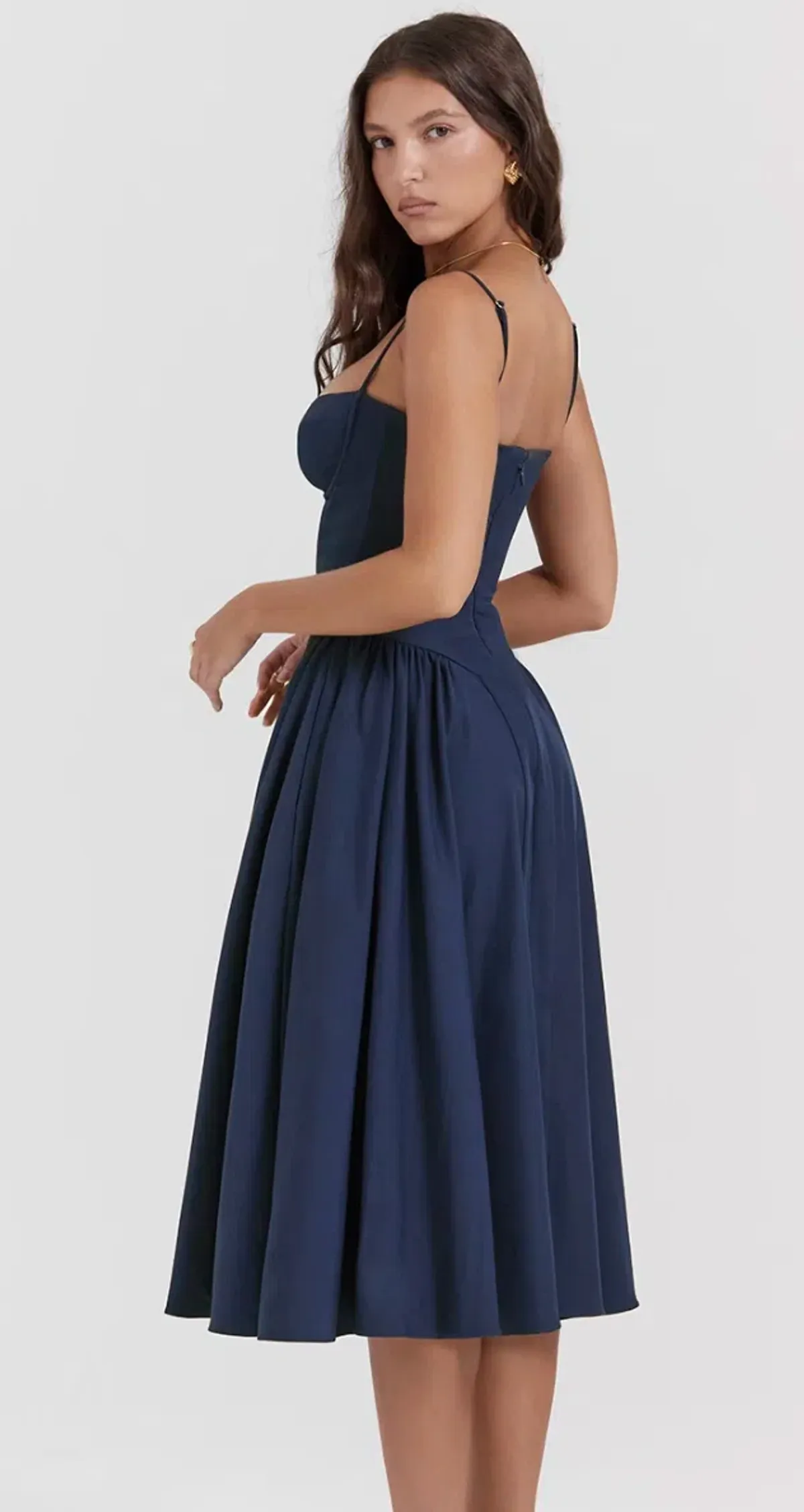 House of CB Samaria French Navy Corset Sundress Size S Regular Cup - Image 2