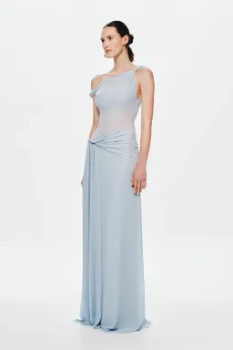 🩵 MISHA Sisal Mesh Maxi Dress – Dove Blue – Size AU 8 (S) - Mesh Maxi Dress 🩵 for rent on The Volte - image 5