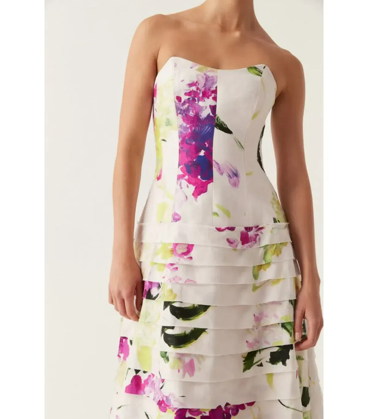 New Aje Victoria Midi Dress WILD HYDRANGEA - Size 10 - Pink Floral Evening Gown - Image 5
