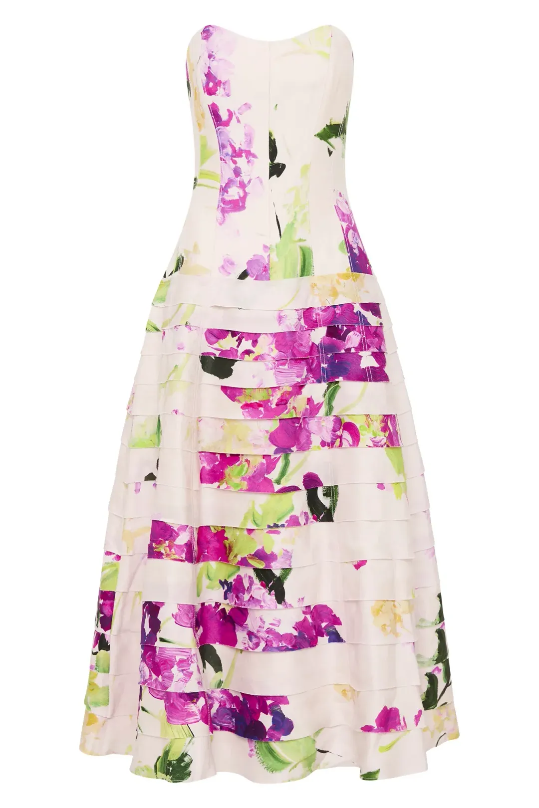 New Aje Victoria Midi Dress WILD HYDRANGEA - Size 10 - Pink Floral Evening Gown for rent on The Volte - main image