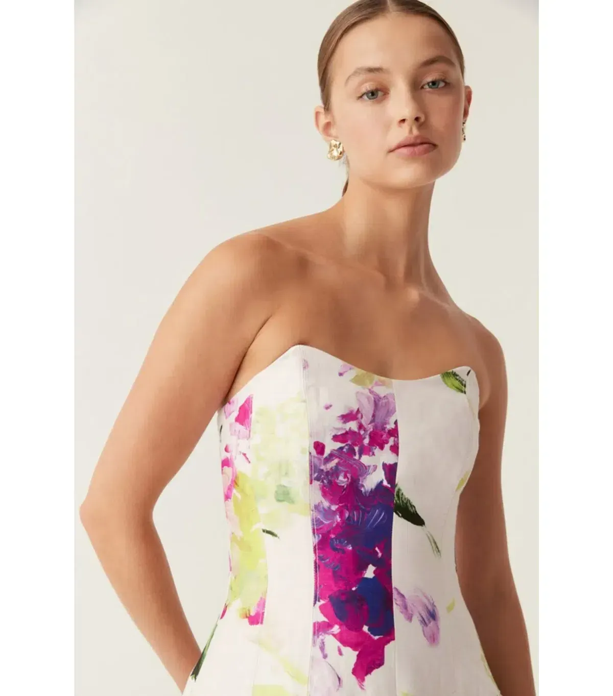 New Aje Victoria Midi Dress WILD HYDRANGEA - Size 10 - Pink Floral Evening Gown - Image 4