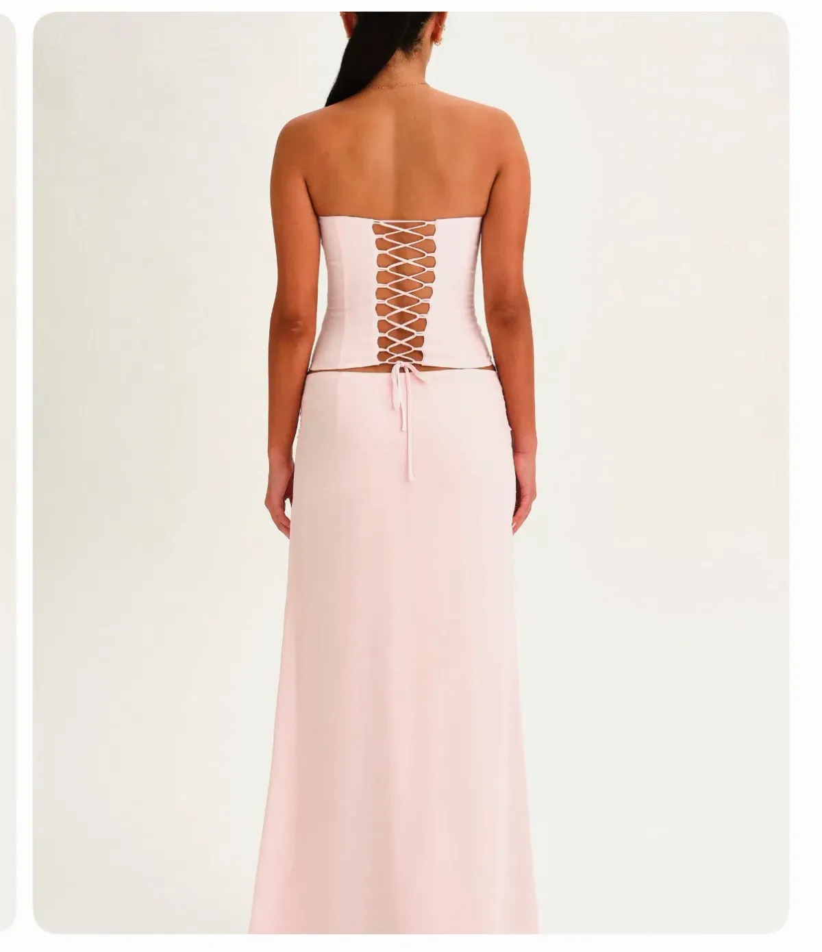 Dear Frankie the label Charlotte corset and maxi skirt set colour ballerina - Image 2
