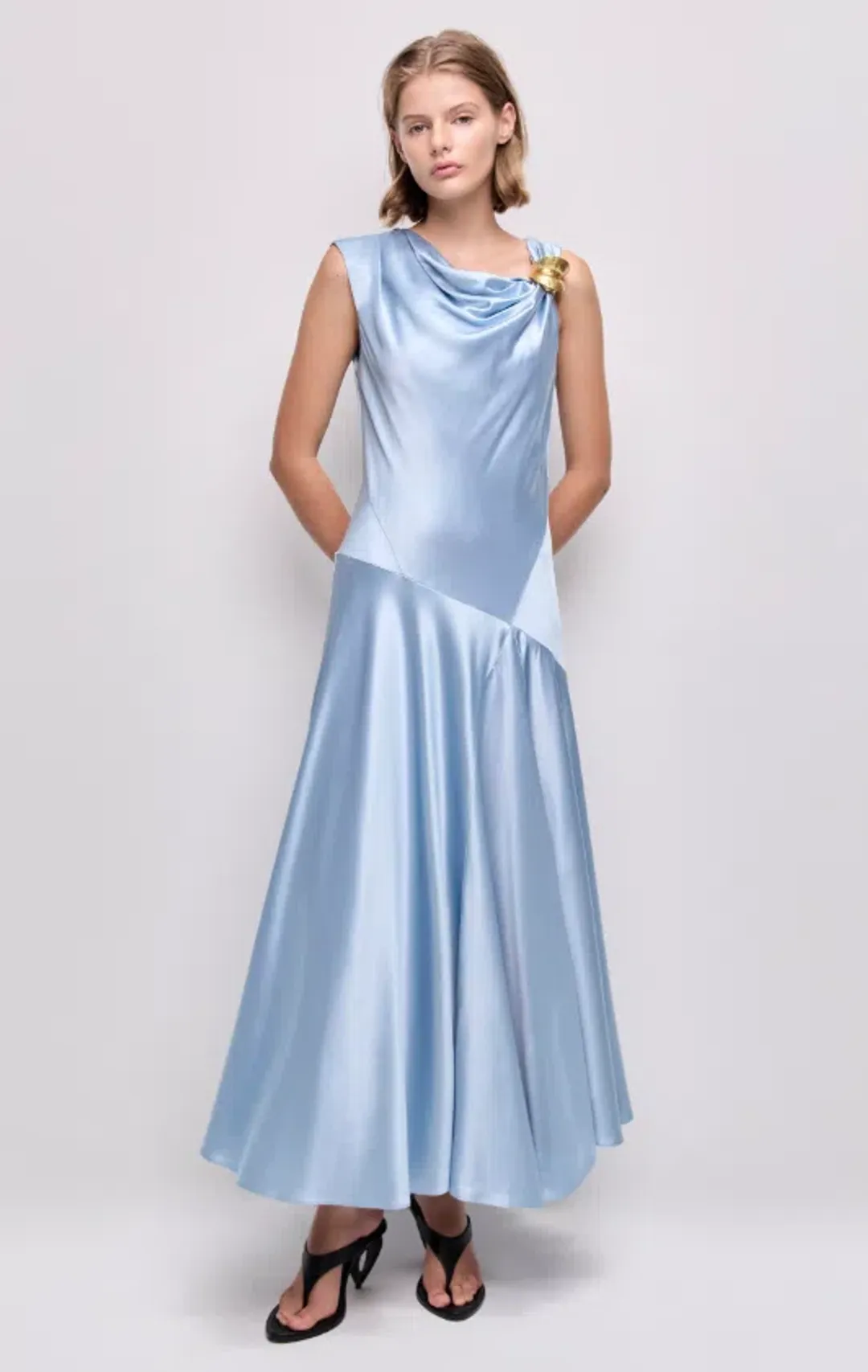 AJE Siren Midi Dress Blue Bell Size 10 for rent on The Volte - main image