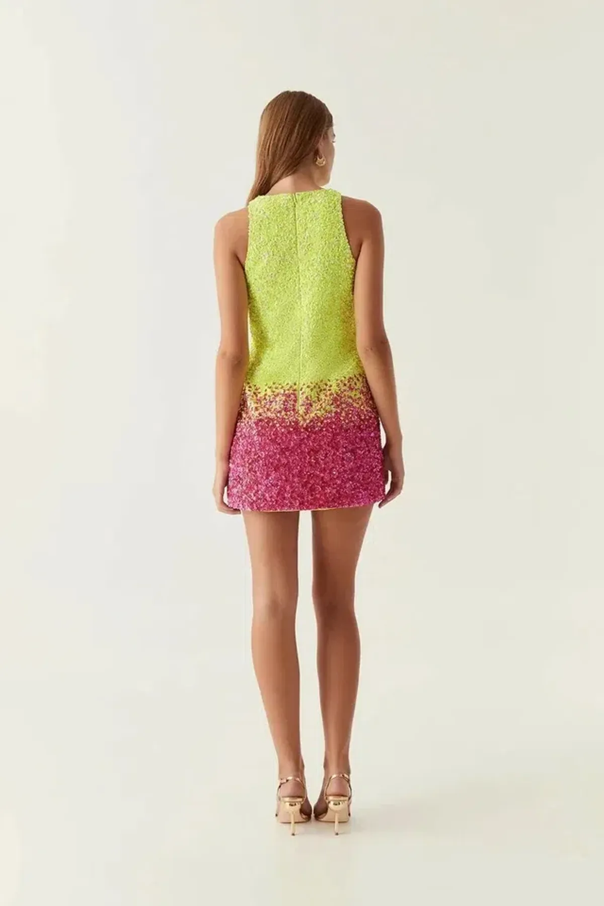 Aje Calypso Ombre Mini Dress Multi Sequin Size 14 - Image 4