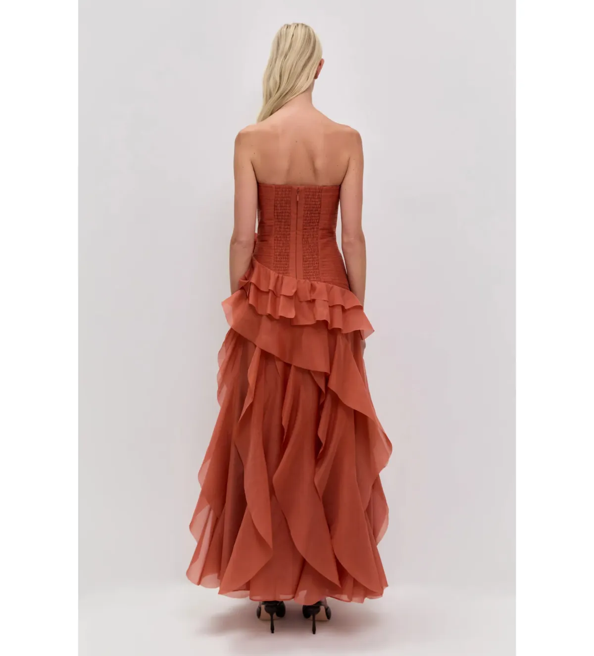 Aje Canyon Gown in Coral Clay Size AU8 - Image 3
