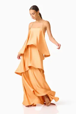 Elliatt Tilly Tiered Maxi Dress in Orange Size 16 for rent on The Volte - image 2