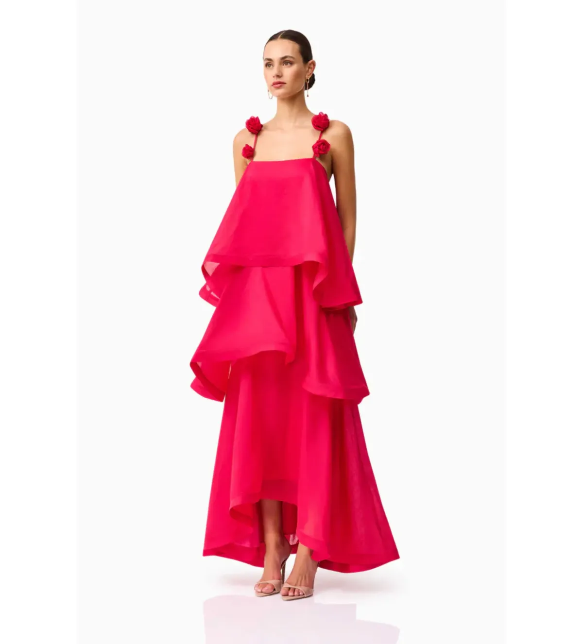 Elliatt Thalia Tiered Gown in Pink Size AU10 - Image 3