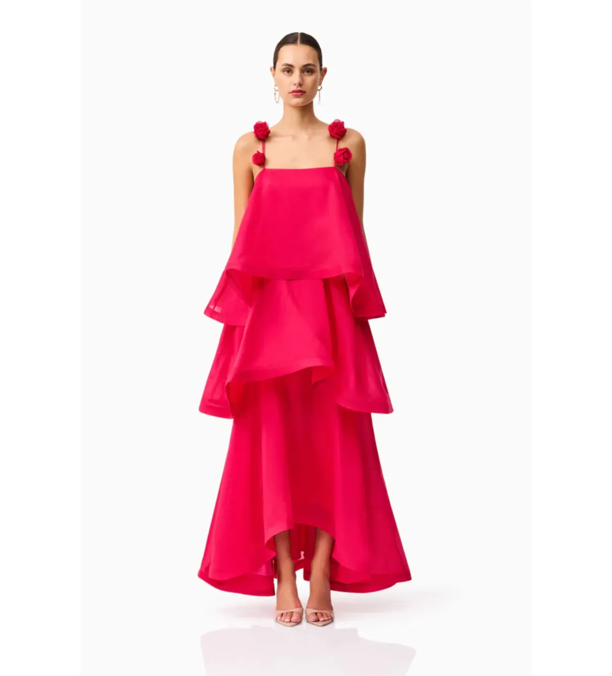 Elliatt Thalia Tiered Gown in Pink Size AU10 - Image 1