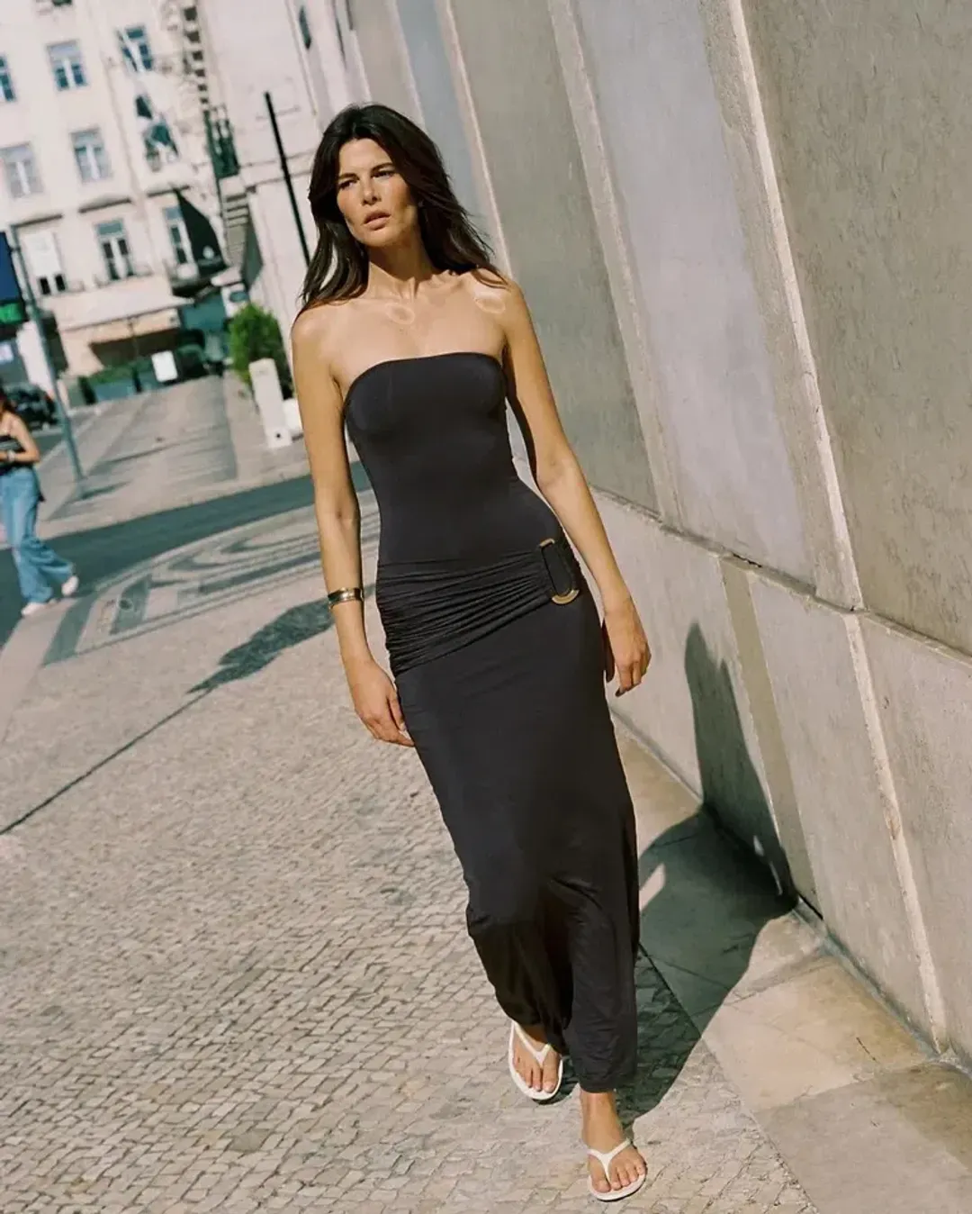 Kookai Torin Trim Maxi Dress in Black Size 8 for rent on The Volte - main image