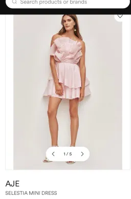 AJE Selestia Mini Dress Ash Pink Size 10 for rent on The Volte - image 1