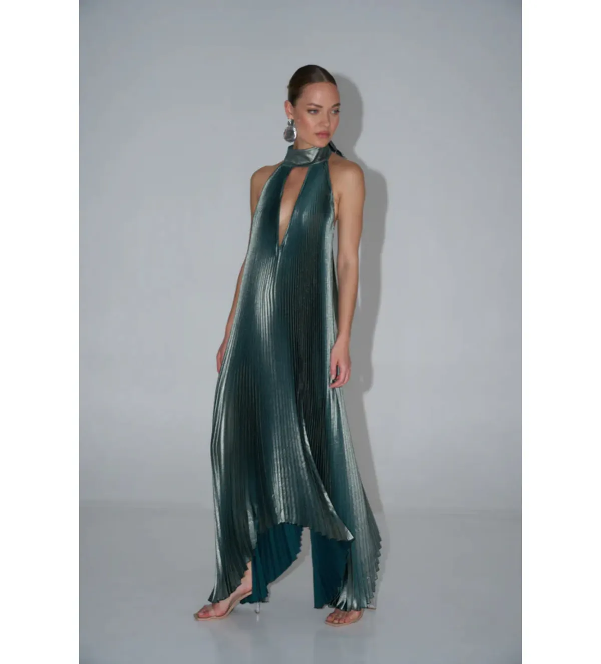 L'Idee Opera Gown in Oil Shine Size AU8 - Image 2