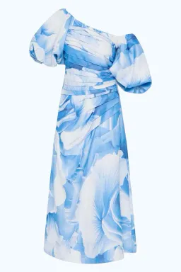 𩵠NEW Aje Cadence Ruched Midi Dress ā Prismatic Floral Light Blue ā Size AU 10 𩵠for rent on The Volte - image 7