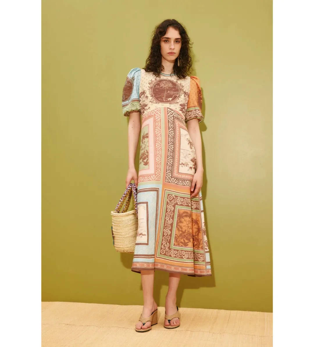 Alemais Alberta Midi Dress in Print Size AU12 for rent on The Volte - main image