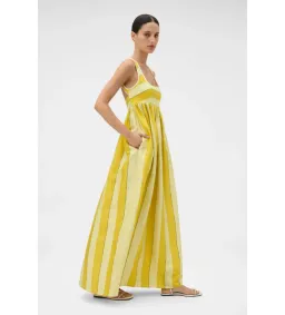 Oroton Slub Silk Stripe Sundress in Sunflower Size AU10 for rent on The Volte - image 2