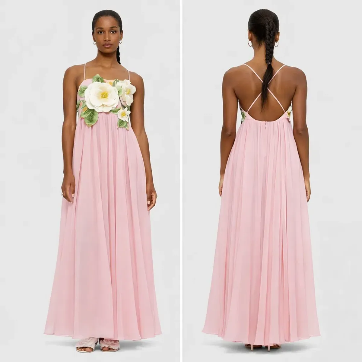 LEO LIN Agnes Appliqué Floral Maxi Dress Size AU12 for rent on The Volte - main image