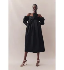 Aje Valentina Bow Midi Dress in Black Size AU8 for rent on The Volte - image 1