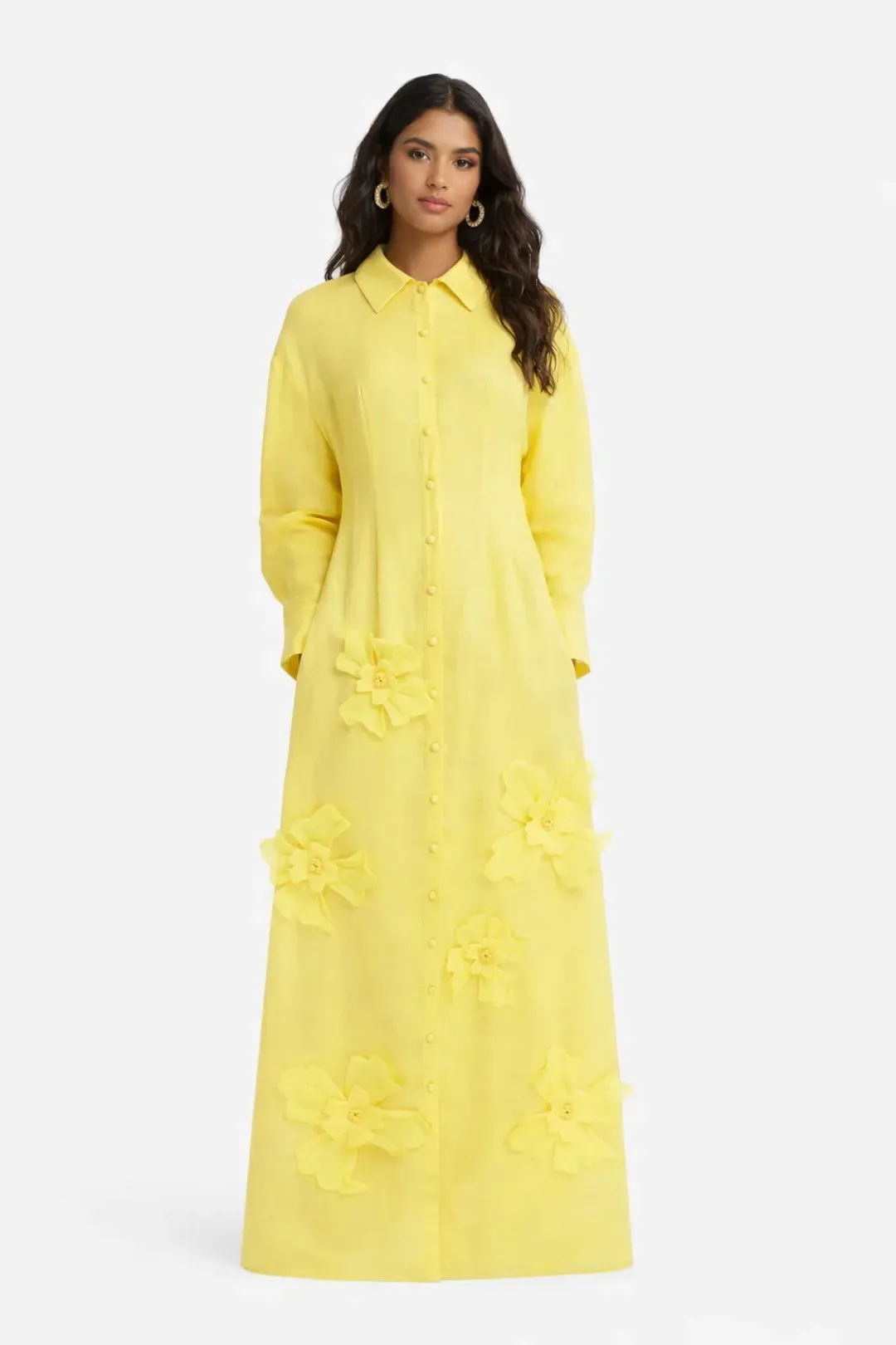 LEO LIN Jeanette Silk Floral Appliqué Maxi Dress Size AU8 for rent on The Volte - main image