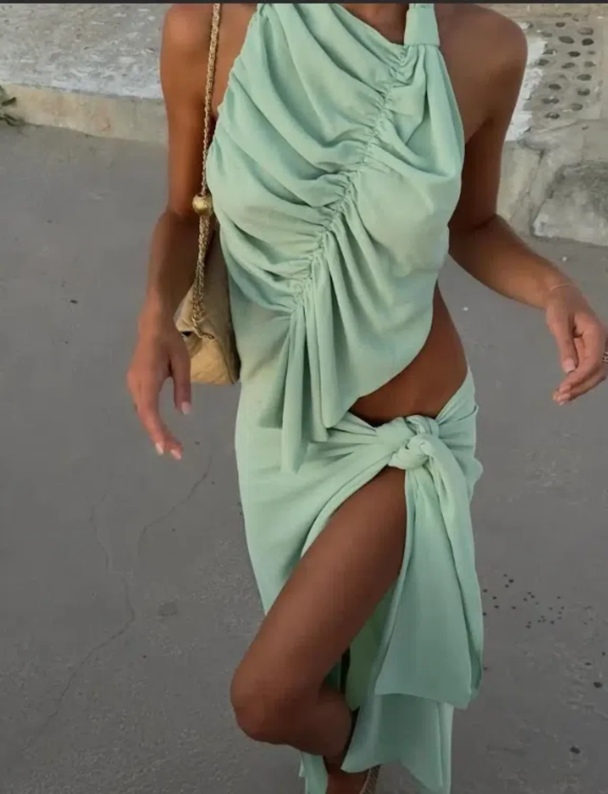 Koster Kulture Bobbies Top Skirt Set Pistachio Green Size M - Image 1