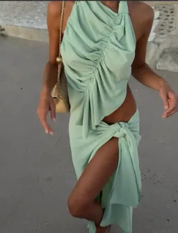 Koster Kulture Bobbies Top Skirt Set Pistachio Green Size M for rent on The Volte - image 1