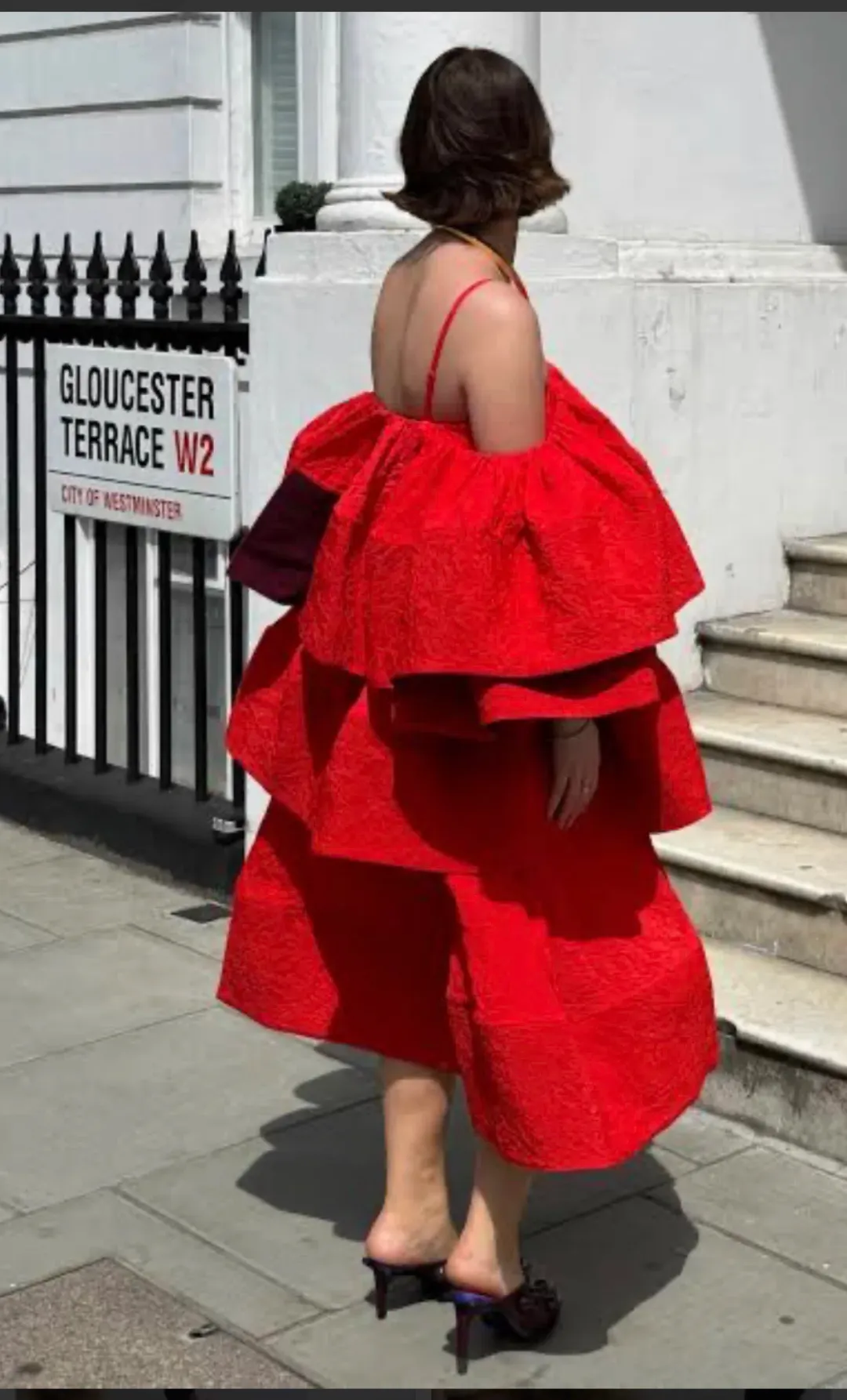 Roksanda X & Other Stories Ruffle Jacquard Midi Dress - size 10 for rent on The Volte - main image