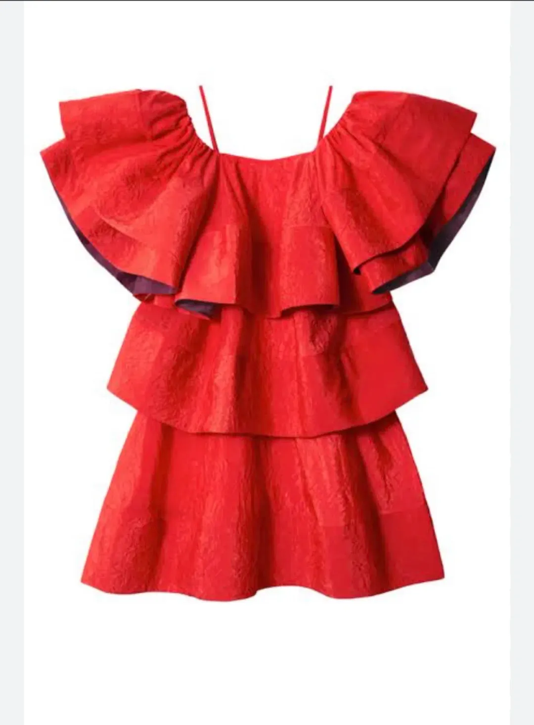 Roksanda X & Other Stories Ruffle Jacquard Midi Dress - size 10 for rent on The Volte - main image