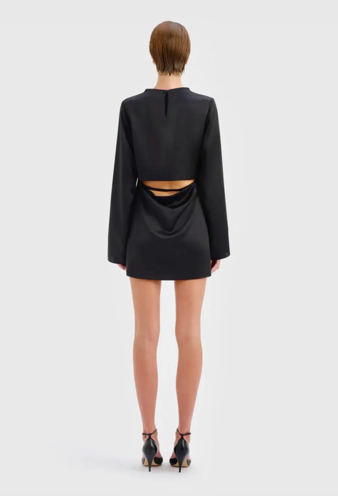 Sir the Label Yasmine Mini Dress Black s0 for rent on The Volte - main image