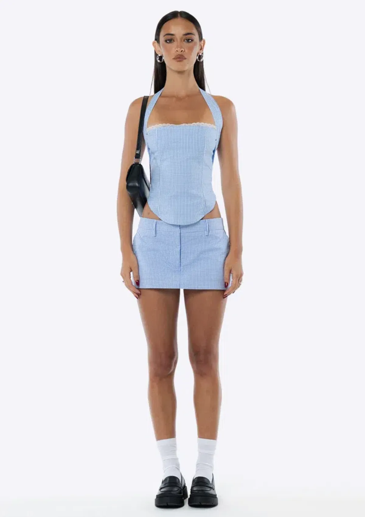 Jagger and Stone Sabrina Set in Blue Gingham Size Small for rent on The Volte - main image