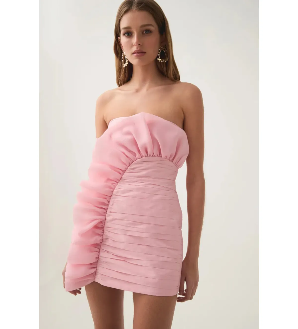 Aje Telma Ruffle Mini Dress in Pink Quartz Size AU12 - Image 1