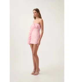 Aje Telma Ruffle Mini Dress in Pink Quartz Size AU12 for rent on The Volte - image 4