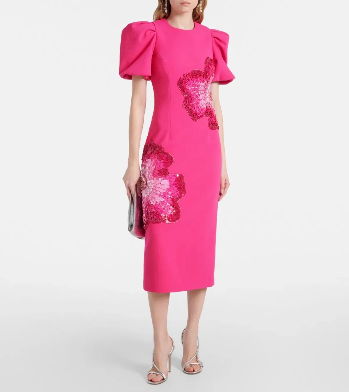 REBECCA VALLANCE Layana Midi Dress Raspberry Pink Size 10 - Image 1