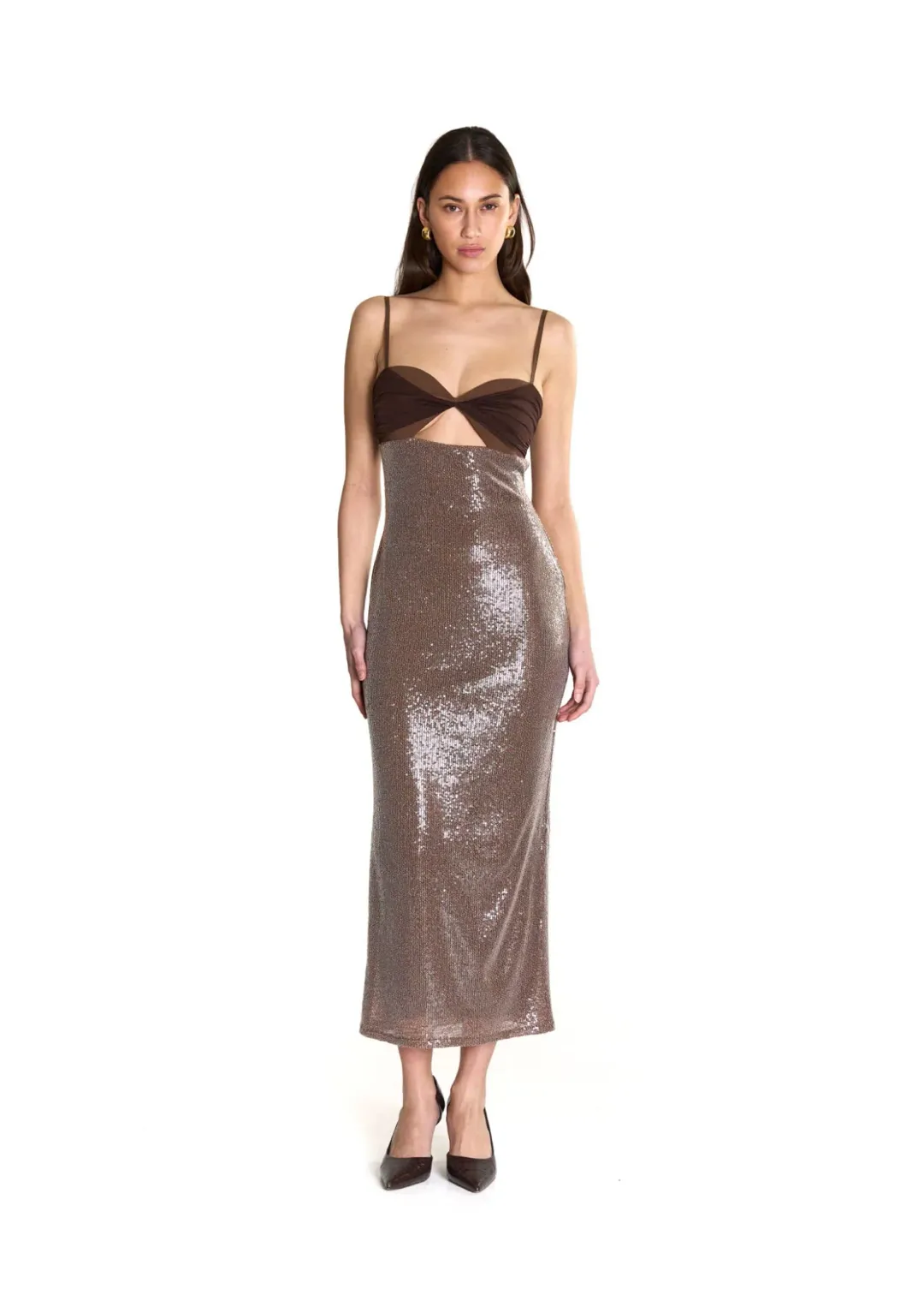 Acre Lou - DIRTY ESPRESSO MIDI DRESS for rent on The Volte - main image