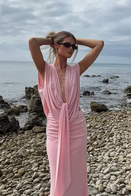 SUBOO - Jasmine cutout draped gown size small / 8 for rent on The Volte - image 3
