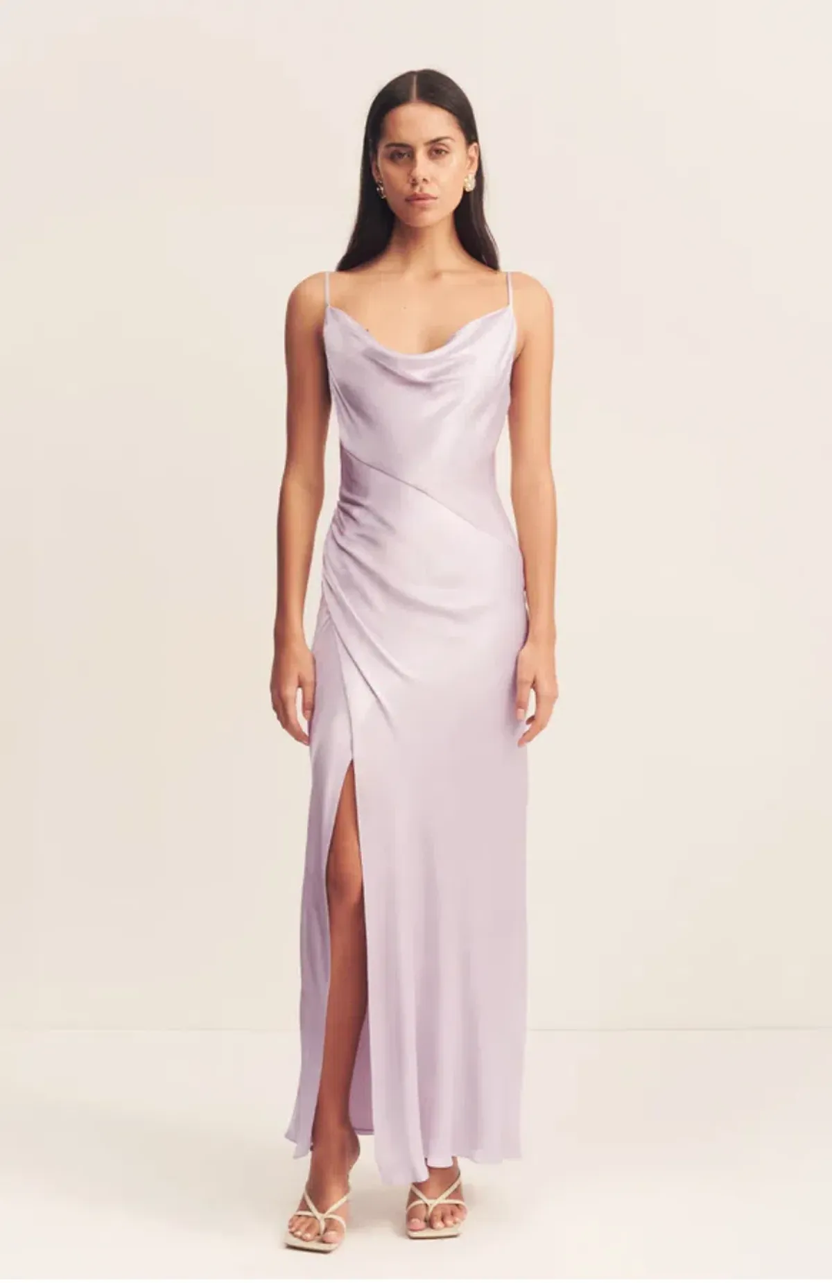Shona Joy La Lune Cowl Neck Midi Dress - Lilac size 6 - Image 1