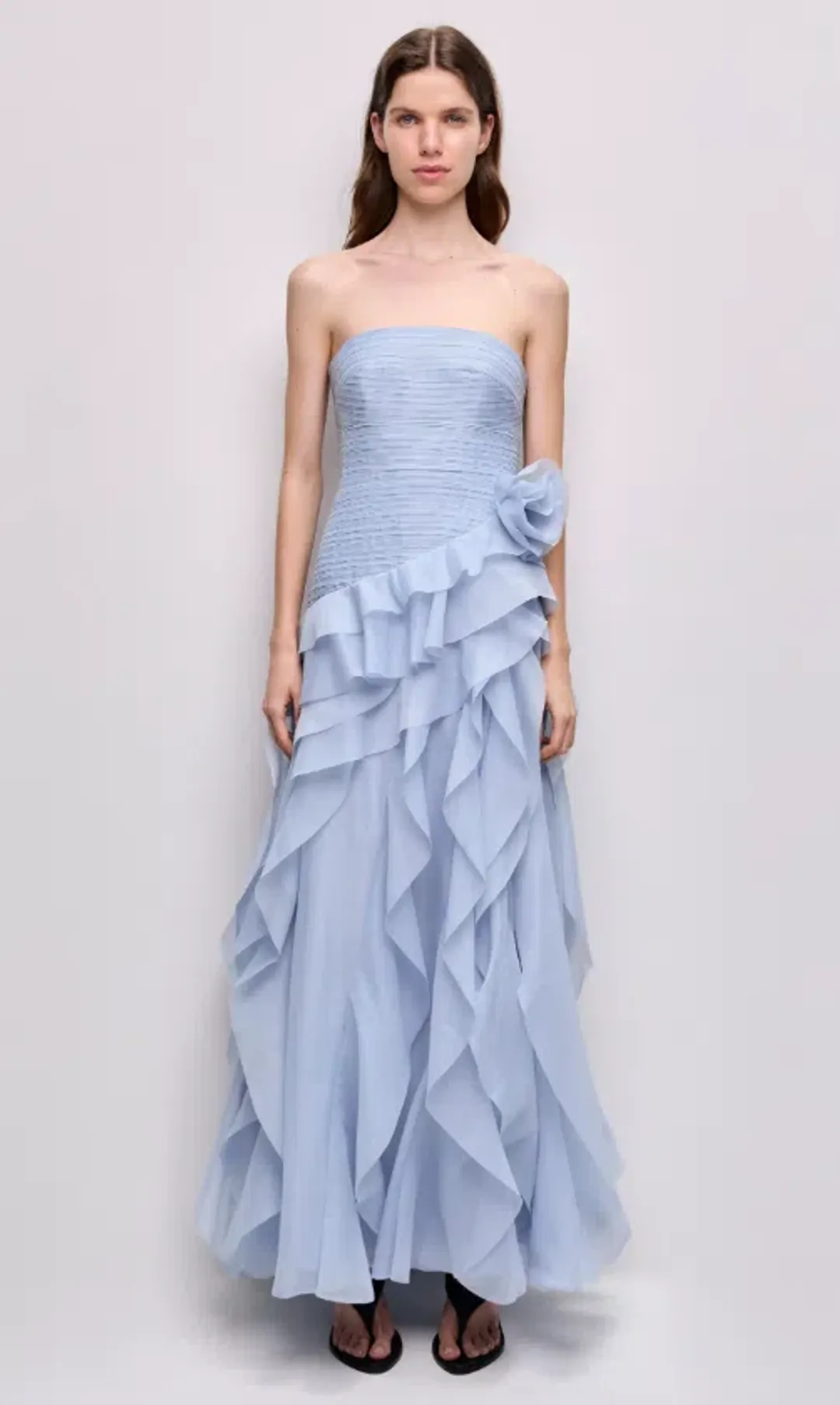 AJE Canyon Gown Cloud Blue Size 6 for rent on The Volte - main image