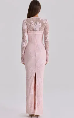 House of CB Lucienne pink lace maxi dress Regular Cup Size M for rent on The Volte - image 3