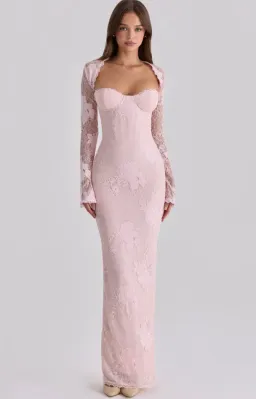 House of CB Lucienne pink lace maxi dress Regular Cup Size M for rent on The Volte - image 2