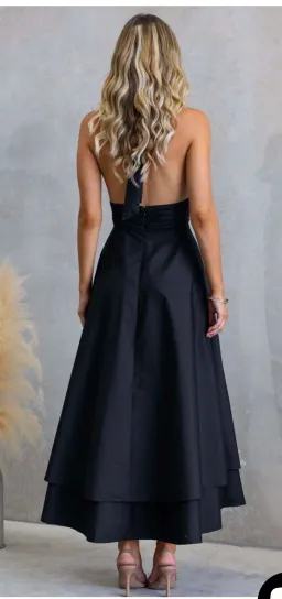 Saints & Secrets Sade halter maxi dress black dress size 10 for rent on The Volte - image 4