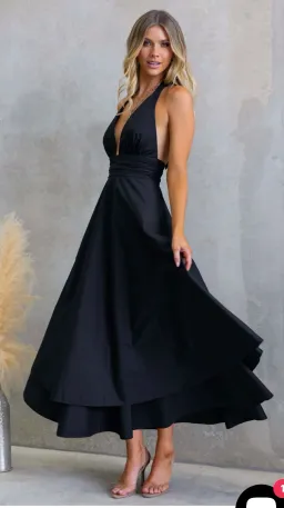 Saints & Secrets Sade halter maxi dress black dress size 10 for rent on The Volte - image 1