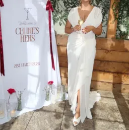 Bec and Bridge Leia Drape Gown Butter Cream White Size 14 for rent on The Volte - image 5