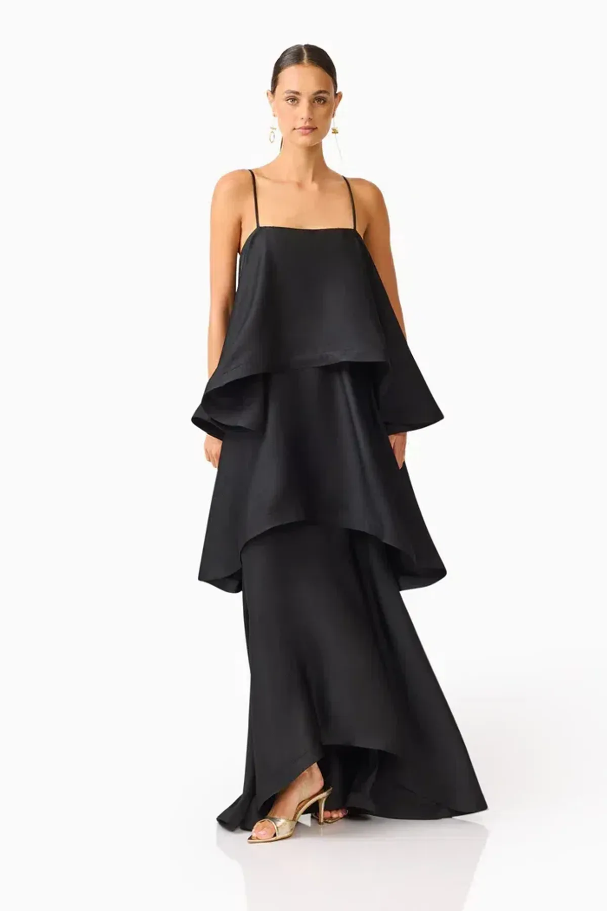 Elliatt Tilly Tiered Maxi Dress in Black Size 12 - Image 2