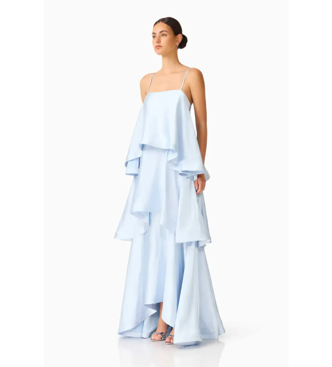 Elliatt Tilly Tiered Maxi Dress in Blue Size L/AU 12 for rent on The Volte - main image