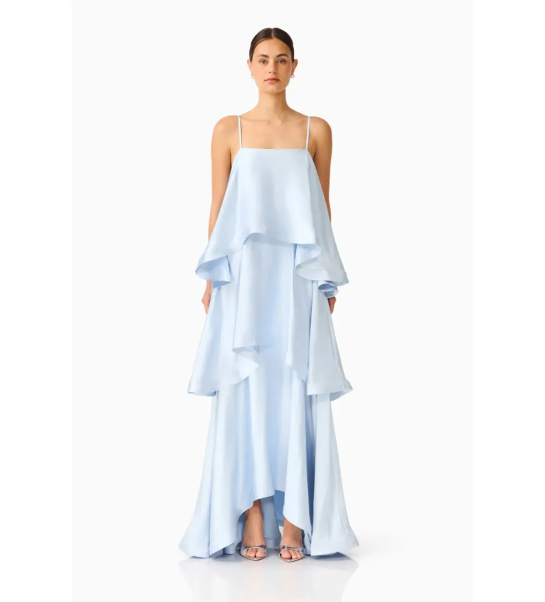 Elliatt Tilly Tiered Maxi Dress in Blue Size L/AU 12 for rent on The Volte - main image