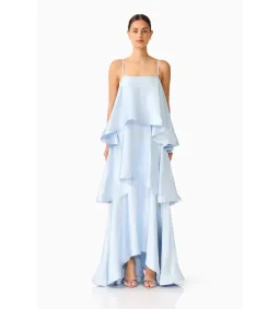 Elliatt Tilly Tiered Maxi Dress in Blue Size L/AU 12 for rent on The Volte - image 1