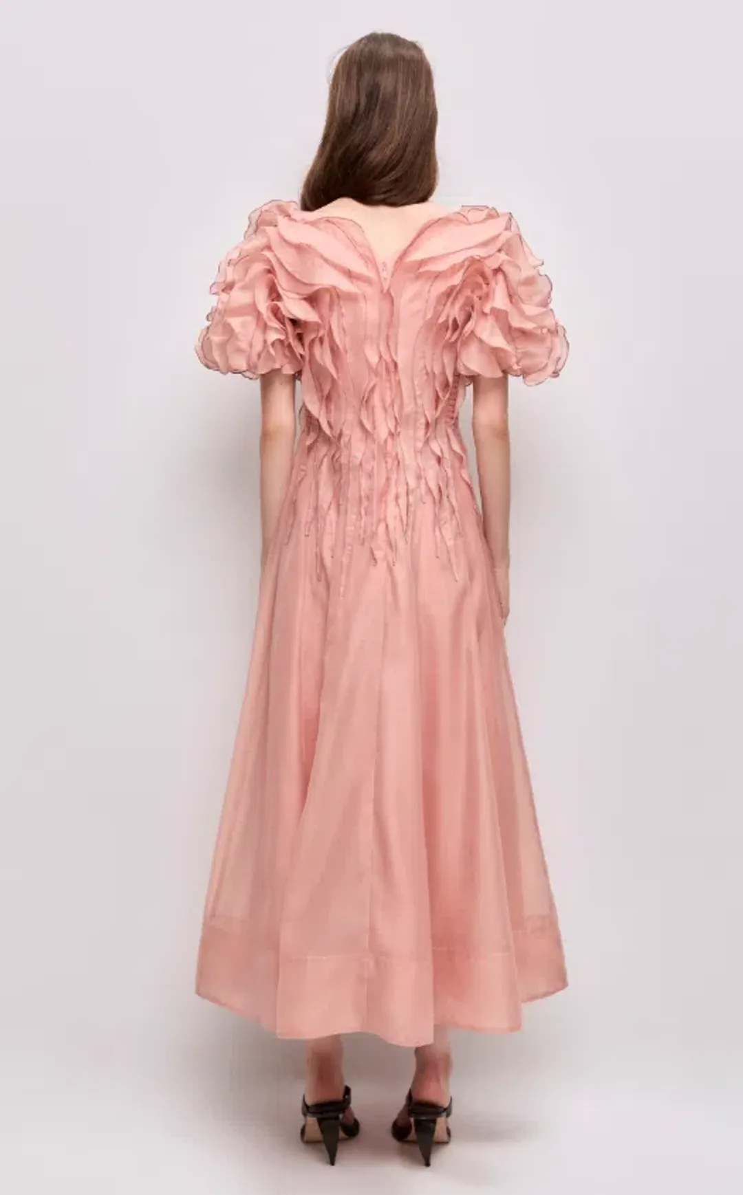AJE Seraphina Midi Dress Stone rose Size 8 for rent on The Volte - main image