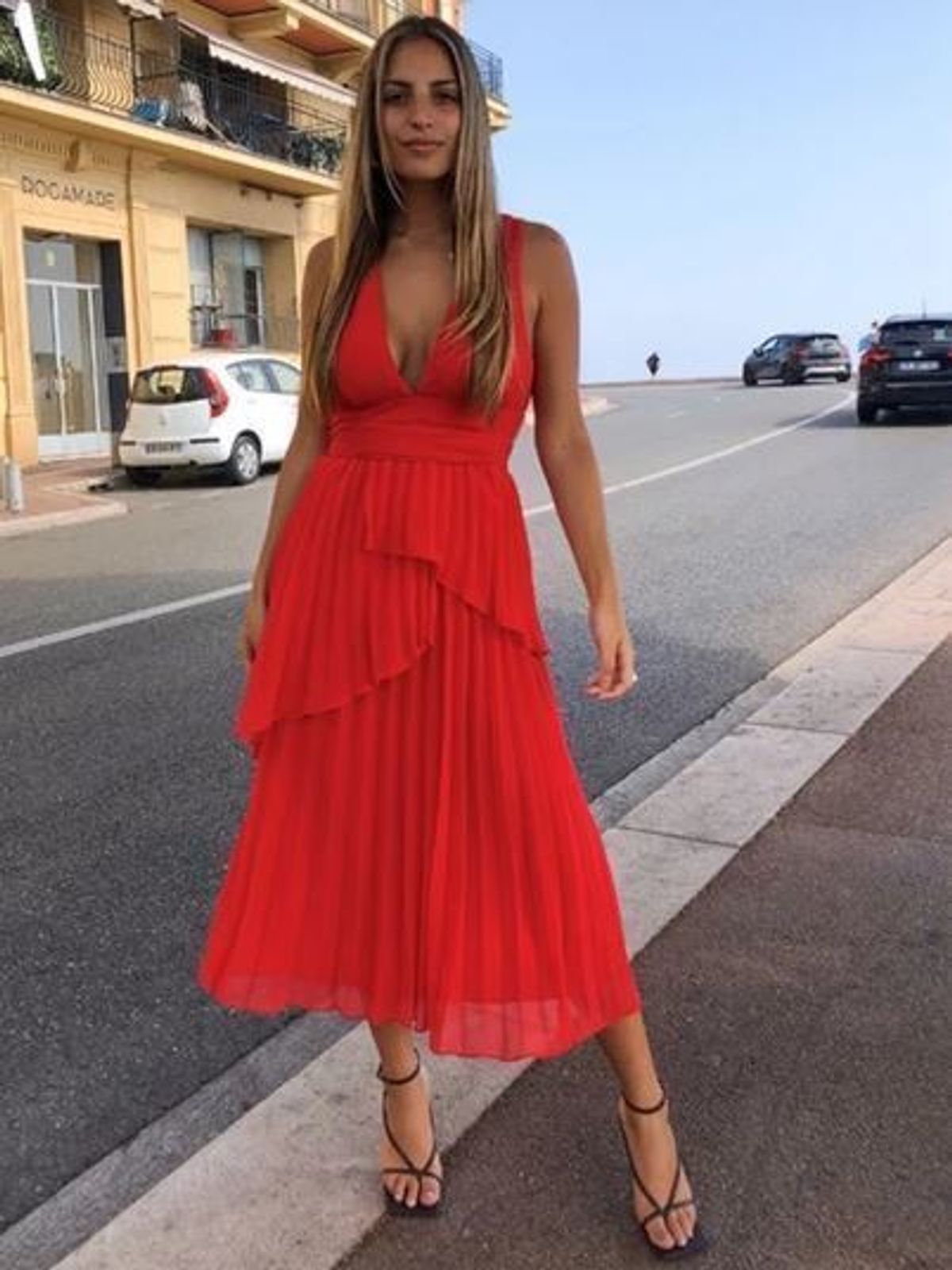 Talulah Sugar and spice red hot midi dress size 10 - Image 1