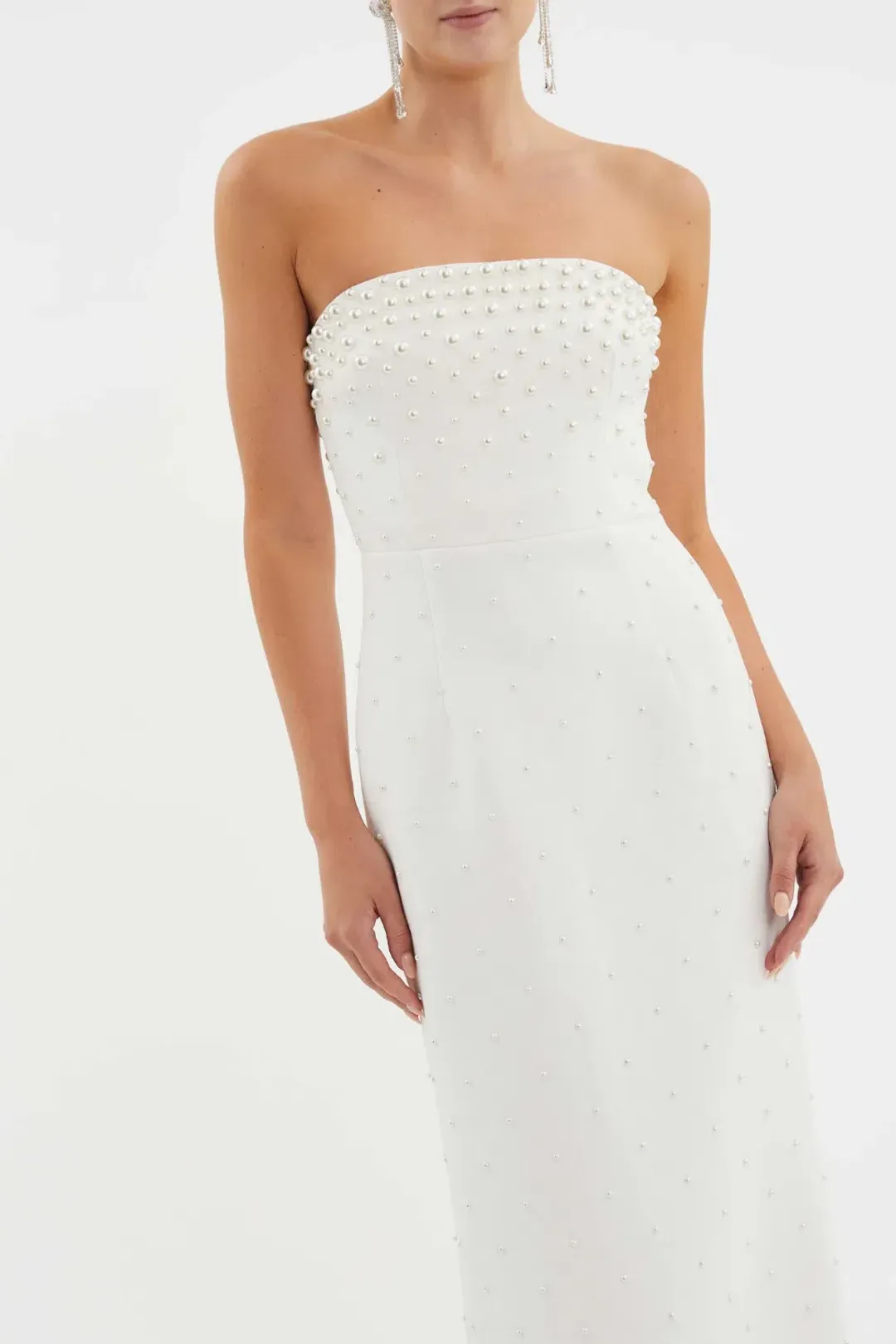 Therese Pearl Gown by Rebecca Vallance Size 8 for rent on The Volte - main image