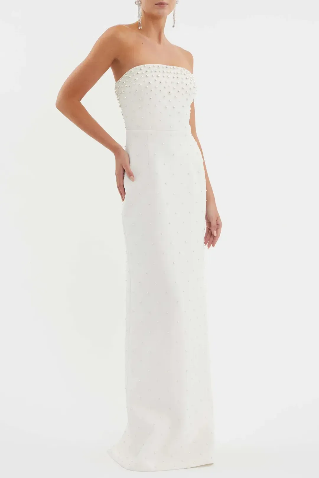Therese Pearl Gown by Rebecca Vallance Size 8 for rent on The Volte - main image
