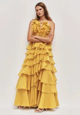 Aje Cleo Gown size 8 Chartreuse for rent on The Volte - image 2