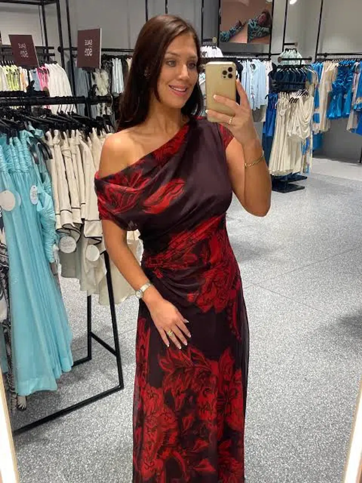 Sheike Chintz Off the Shoulder Maxi Dress Size 14 - Image 6